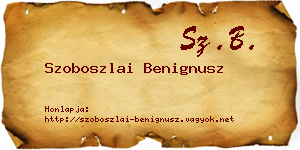 Szoboszlai Benignusz névjegykártya